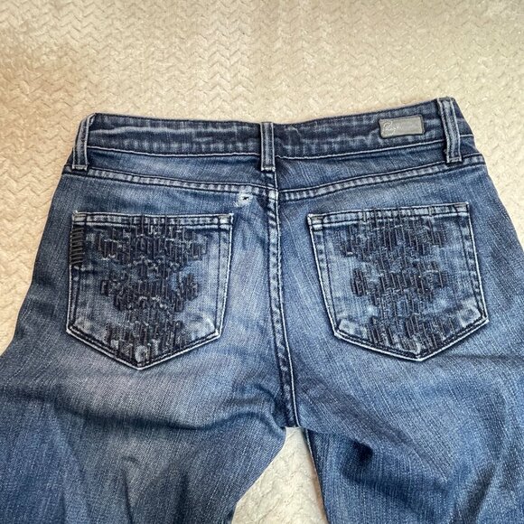 Paige Hollywood Hills Bootcut Jeans Sz 27 Classic Rise Y2K Embellished Denim - Picture 5 of 10